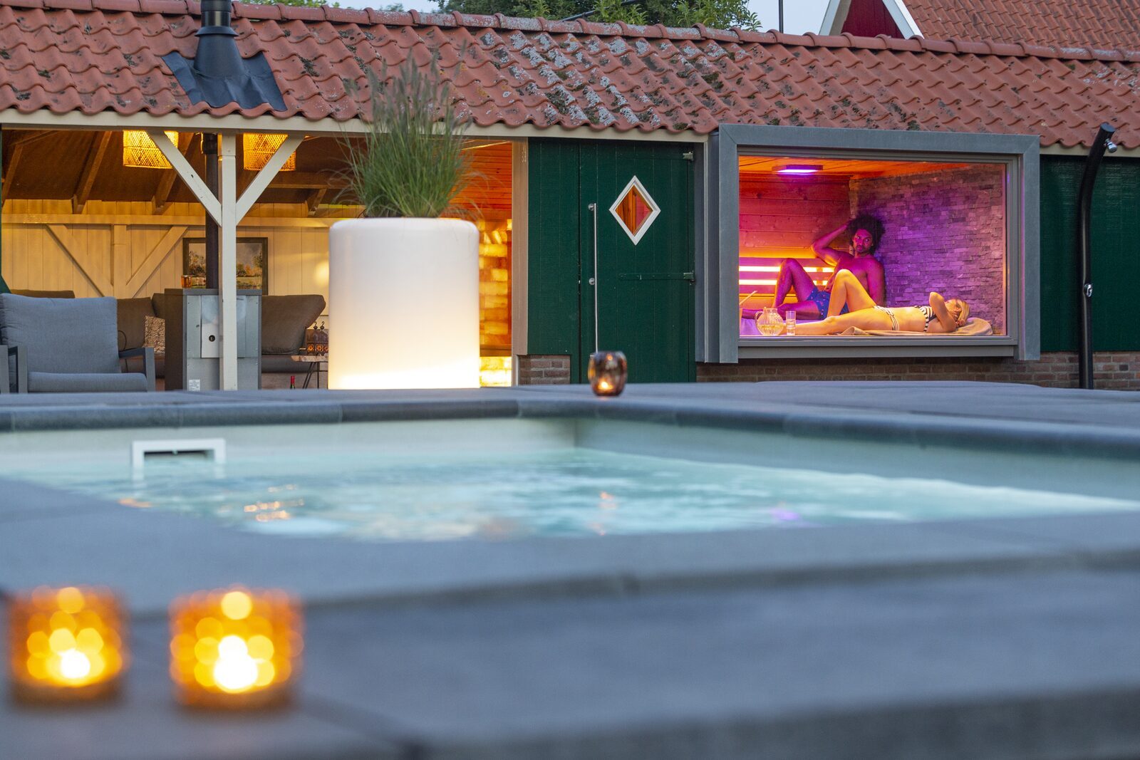 romantische privé sauna met overnachting